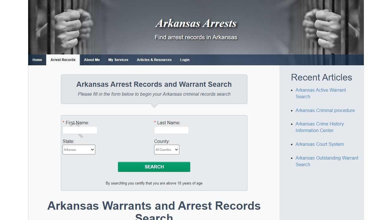 Arkansas Warrants and Arrest Records Search